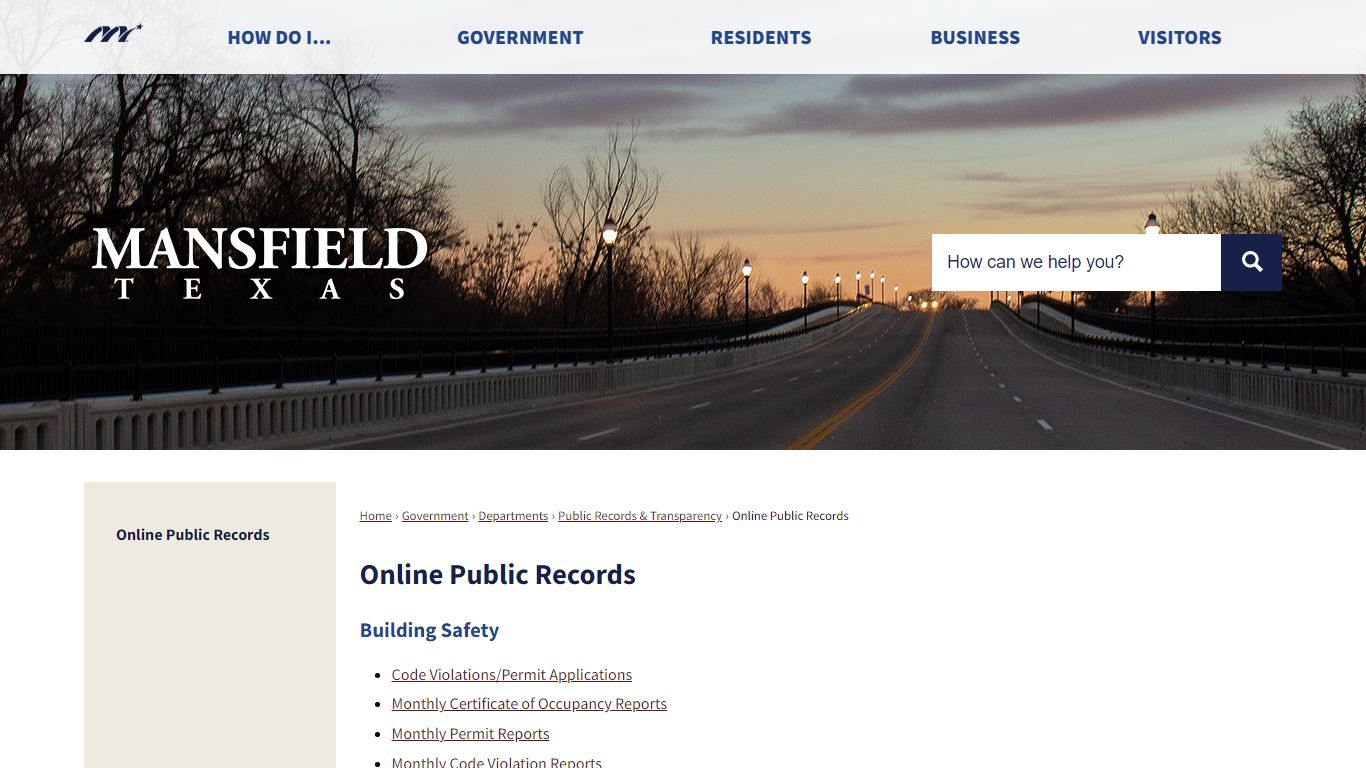 Online Public Records | Mansfield, TX